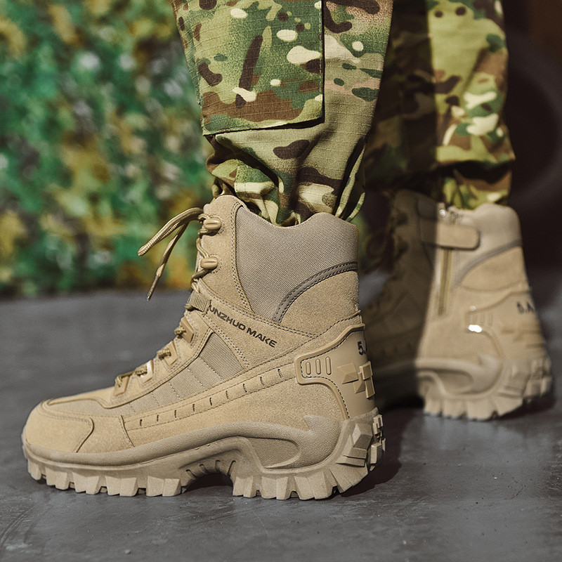 Plus Size Botas de Combate Alta Botas de Deserto Botas de Caminhada Masculina