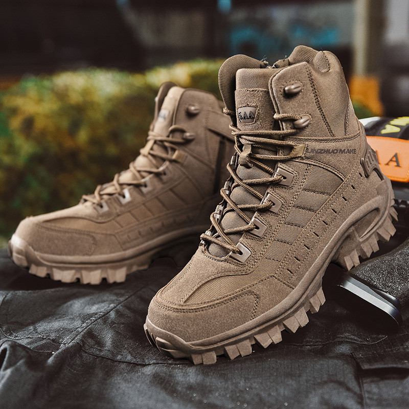 Plus Size Botas de Combate Alta Botas de Deserto Botas de Caminhada Masculina