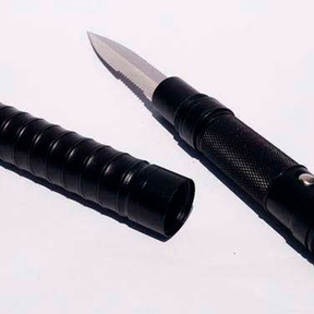 Lanterna Tatica 3 Em 1 Faca Caça camping Com Quebra vidro