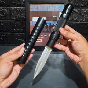 Lanterna Tatica 3 Em 1 Faca Caça camping Com Quebra vidro