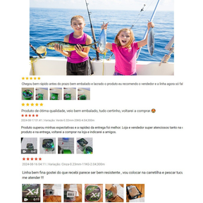 Linha De Pesca Multifilamento 300m/500m Verde Cinza Multicor 4 Fios Super Resistente PE