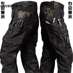 2024 Calças Táticas Masculinas À Prova Dwaterproof Água De Combate Ao Ar Livre Multi-Bolso Resistente Desgaste Calça De