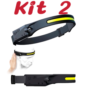 Kit 2 Lanterna de cabeça com SUPER LED Recarregável USB Type C anjgg