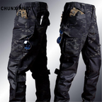 2024 Calças Táticas Masculinas À Prova Dwaterproof Água De Combate Ao Ar Livre Multi-Bolso Resistente Desgaste Calça De