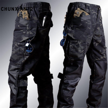 2024 Calças Táticas Masculinas À Prova Dwaterproof Água De Combate Ao Ar Livre Multi-Bolso Resistente Desgaste Calça De