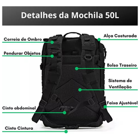 Mochila Camping Tatica Militar À Prova D'água De Grande Capacidade Com Bandeira