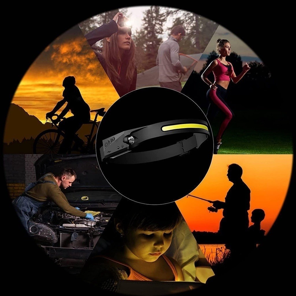 Kit 2 Lanterna de cabeça com SUPER LED Recarregável USB Type C anjgg