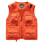 Com tamanho grande Multi-bolso colete masculino ao ar livre colete de meia-idade idosos verão outono pesca solto de seca