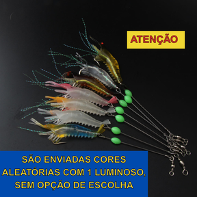 Isca artificial camarão com anzol Tucunaré Robalo Corvina