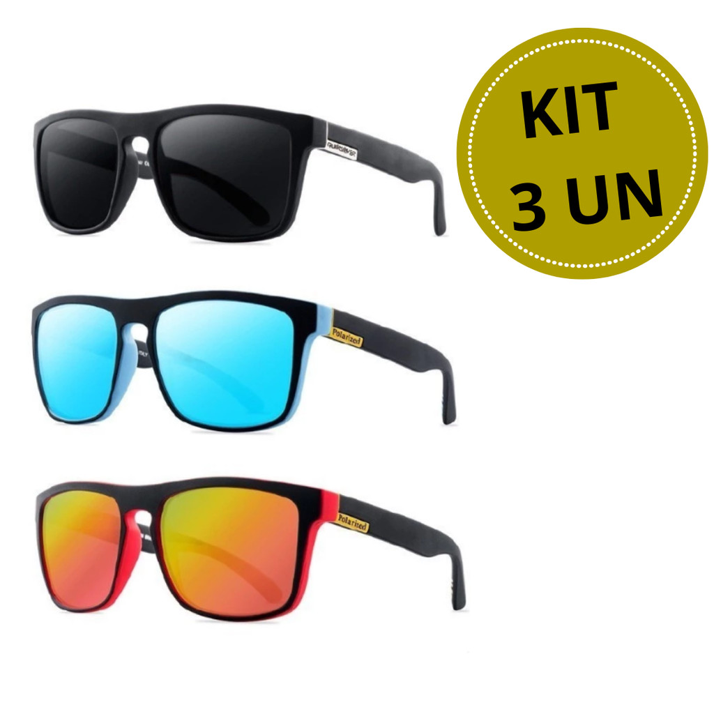 KIT 3 Óculos de sol Quikisver moda verão com proteção uv400