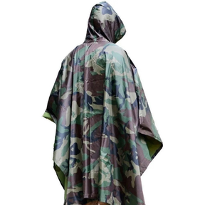 Novo - Poncho Militar Camuflado 3 em 1 — Capa de Chuva, Lona Camping e Abrigo Impermeável.