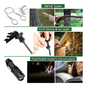 12 em 1 Kit De Acampamento Aventura De Sobrevivência De Emergência Acampamento Tático Militar Aventura Trilha