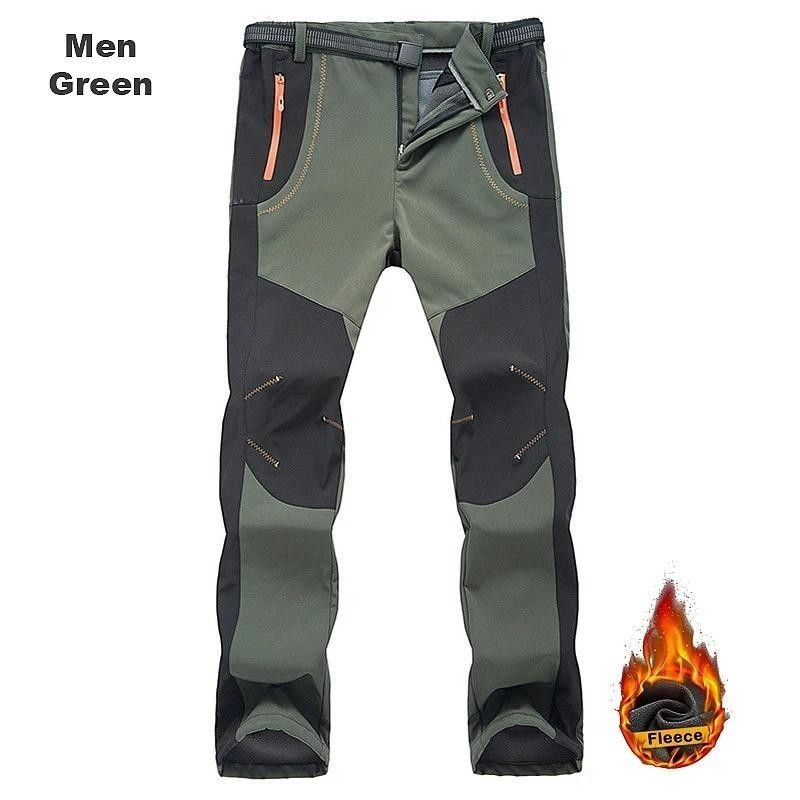 Calças De Caminhada De Lã Quente Grossa Dos Homens Inverno À Prova Dwaterproof Água Casca Macia Chuva Trekking Acampamen