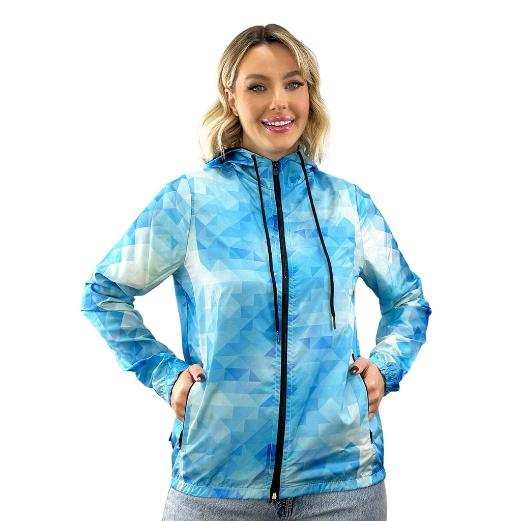 Jaqueta Corta Vento Feminina Estampada Casual Esporte Lazer