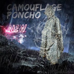 Novo - Poncho Militar Camuflado 3 em 1 — Capa de Chuva, Lona Camping e Abrigo Impermeável.