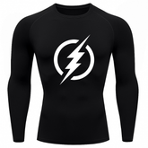 Camiseta Compressão Segunda Pele Herói Raio Flash Camisa Manga Longa Proteção UV