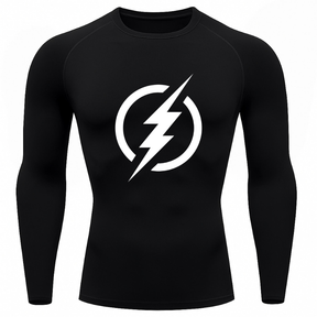 Camiseta Compressão Segunda Pele Herói Raio Flash Camisa Manga Longa Proteção UV