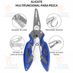 Kit Alicate De Pesca Cordão de Segurança Tesoura Multifuncional Pegador de Peixe Ferramentas