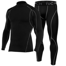 Conjunto de roupa interior térmica masculina outono inverno esportes estiramento algodão térmico à prova de frio roupas