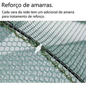 KIT 4 Armadilha de Pesca com 6 Entradas - Rede Retrátil 90x90 para Isca Viva, Camarões, Lambaris e Peixes Pequenos
