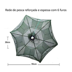 KIT 4 Armadilha de Pesca com 6 Entradas - Rede Retrátil 90x90 para Isca Viva, Camarões, Lambaris e Peixes Pequenos