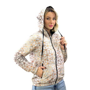 Jaqueta Corta Vento Feminina Estampada Casual Esporte Lazer