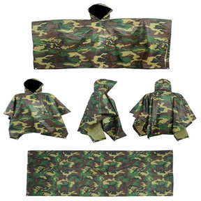 Novo - Poncho Militar Camuflado 3 em 1 — Capa de Chuva, Lona Camping e Abrigo Impermeável.