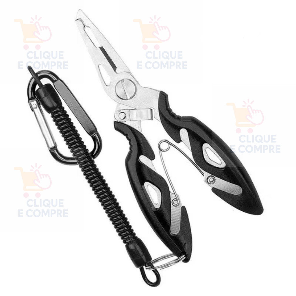 Kit Alicate De Pesca Cordão de Segurança Tesoura Multifuncional Pegador de Peixe Ferramentas