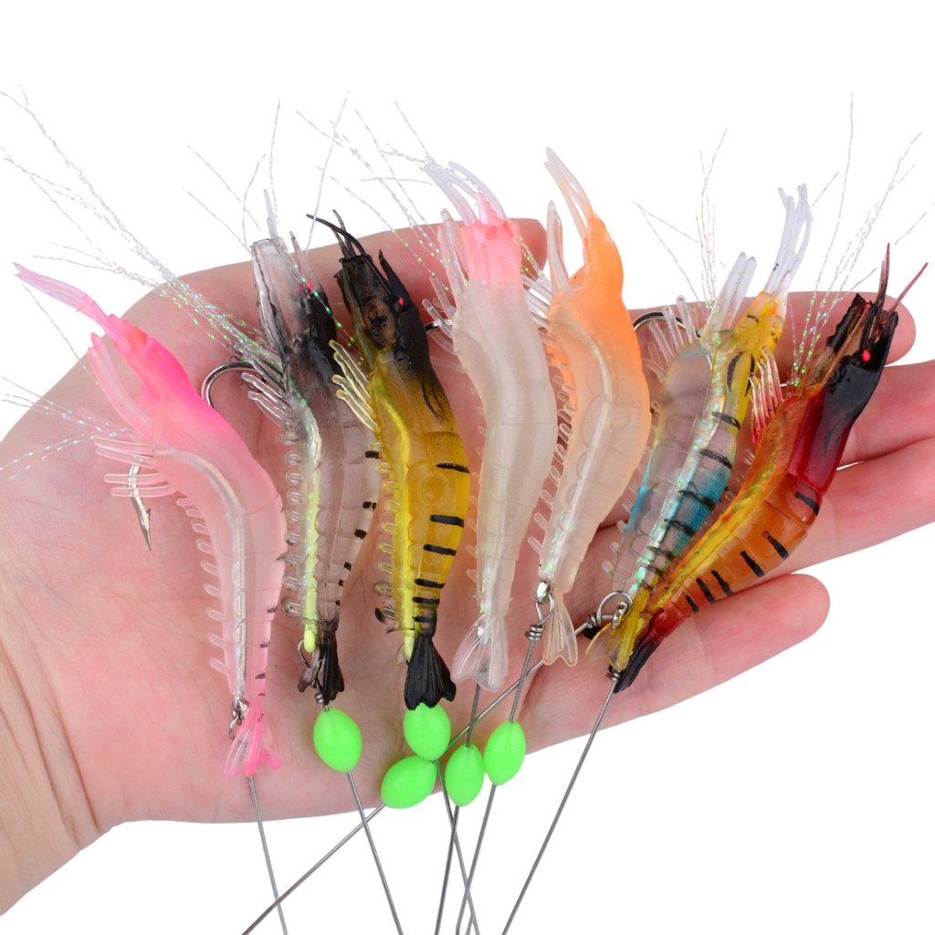 Isca artificial camarão com anzol Tucunaré Robalo Corvina