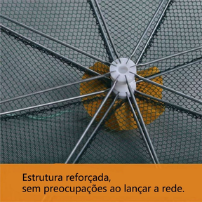 KIT 4 Armadilha de Pesca com 6 Entradas - Rede Retrátil 90x90 para Isca Viva, Camarões, Lambaris e Peixes Pequenos