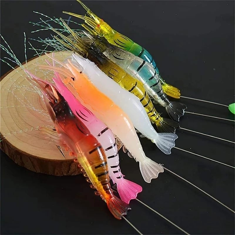 Isca artificial camarão com anzol Tucunaré Robalo Corvina