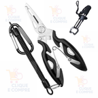 Kit Alicate De Pesca Cordão de Segurança Tesoura Multifuncional Pegador de Peixe Ferramentas
