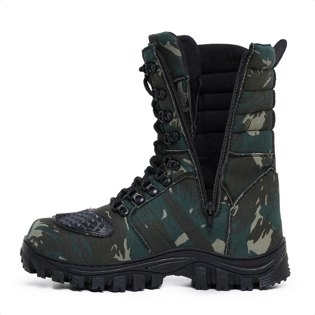 Bota camuflada caça e pesca lançamento militar