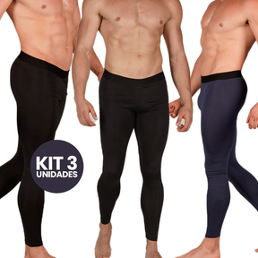 Kit 3 Calça Térmica Masculina Lisa Esportiva Básica Confortável Academia Fitness