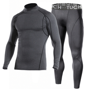 Conjunto de roupa interior térmica masculina outono inverno esportes estiramento algodão térmico à prova de frio roupas