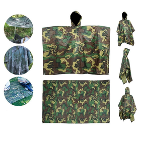 Novo - Poncho Militar Camuflado 3 em 1 — Capa de Chuva, Lona Camping e Abrigo Impermeável.