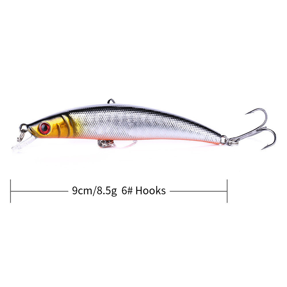 Kit 5/10 Iscas Artificiais Importadas 1/2 Meia Água de 9 cms e 8,5 gramas Pesca Tucunaré Traíra Dourado Robalo Black Bas
