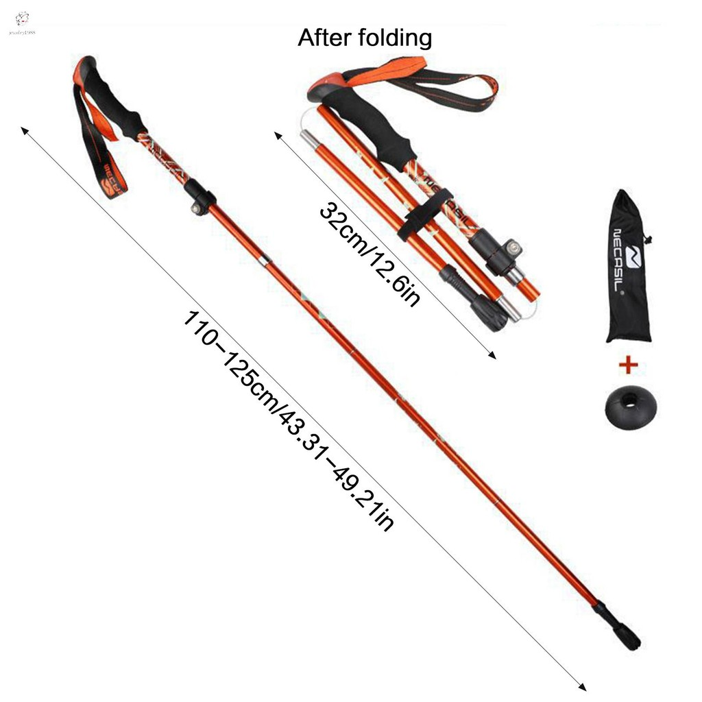 Bastões De Trekking Dobráveis Para Caminhadas , Leves , Ajustáveis , Duráveis , Uso Em E Escalada