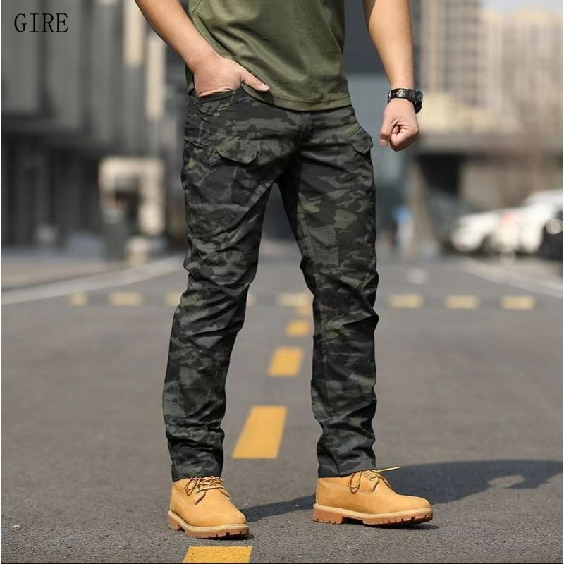 Calças Táticas de Camuflagem S-6XL para Trabalho ao Ar Livre, Impermeáveis e Respiráveis, Múltiplos Bolsos, Soltas e Dur