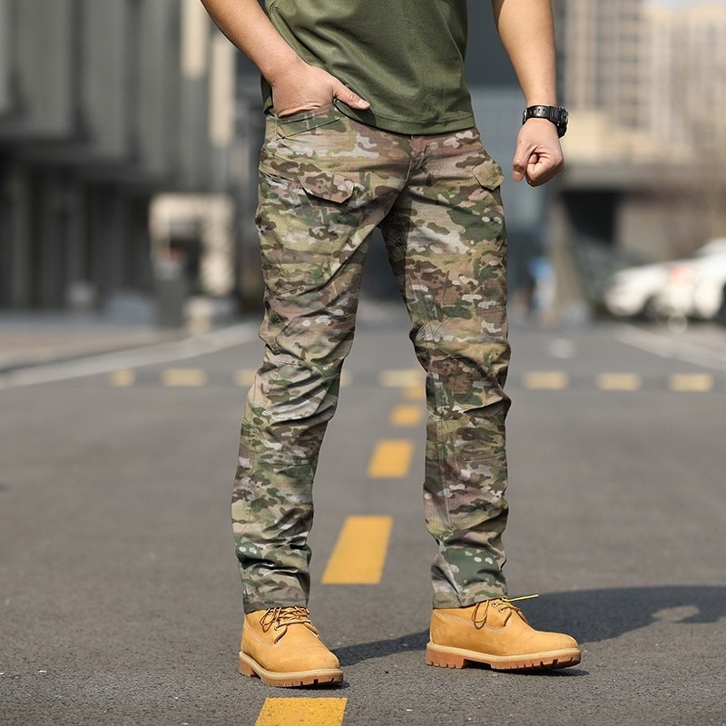 Calças Táticas de Camuflagem S-6XL para Trabalho ao Ar Livre, Impermeáveis e Respiráveis, Múltiplos Bolsos, Soltas e Dur