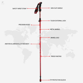 Bastões De Trekking Dobráveis Para Caminhadas , Leves , Ajustáveis , Duráveis , Uso Em E Escalada