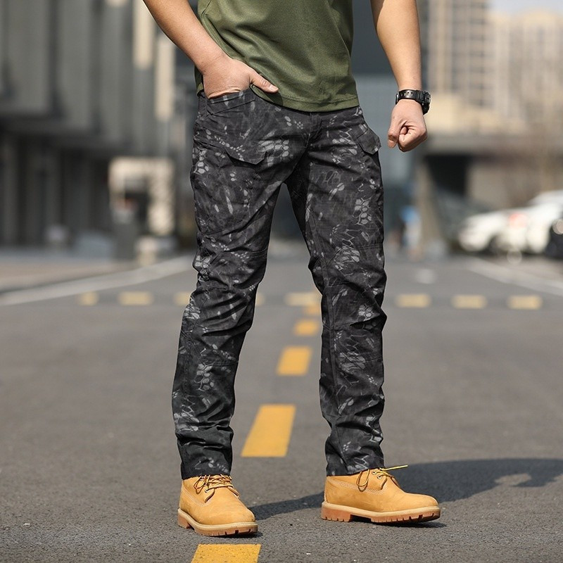 Calças Táticas de Camuflagem S-6XL para Trabalho ao Ar Livre, Impermeáveis e Respiráveis, Múltiplos Bolsos, Soltas e Dur