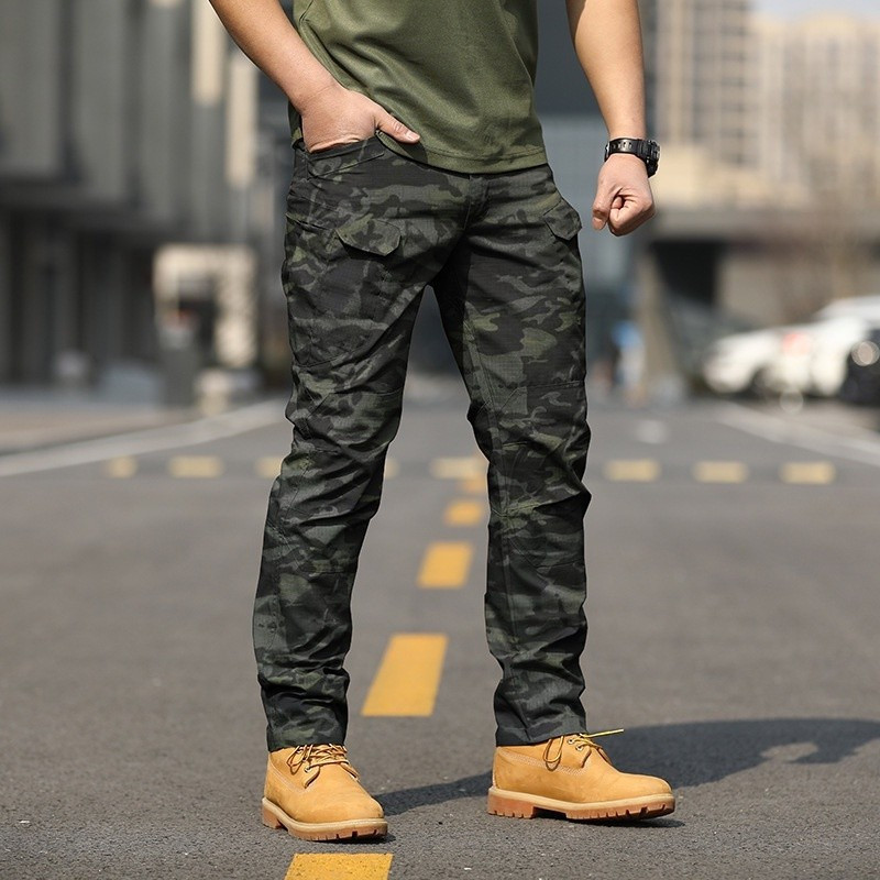 Calças Táticas de Camuflagem S-6XL para Trabalho ao Ar Livre, Impermeáveis e Respiráveis, Múltiplos Bolsos, Soltas e Dur