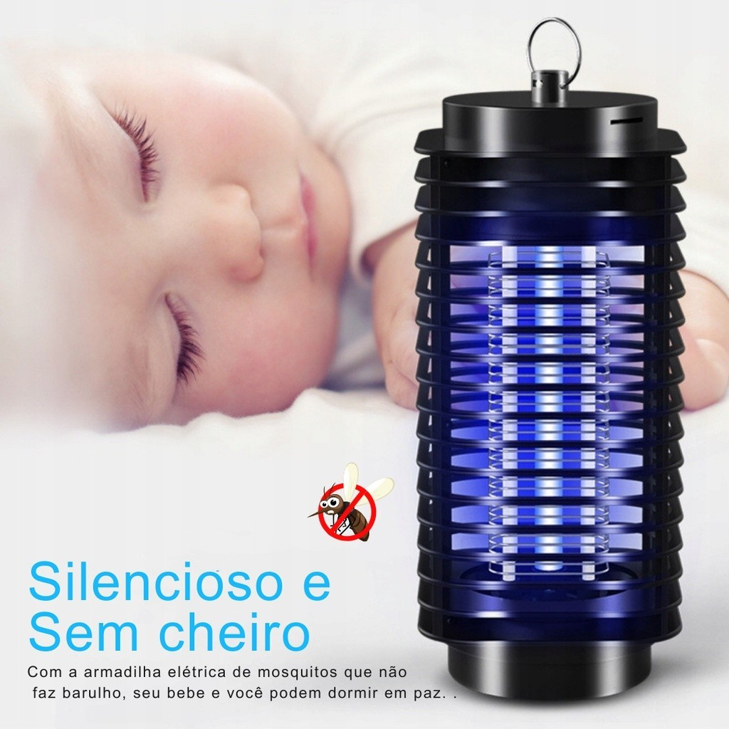 Luz LED Abajur Mata Insetos Bivolt - Armadilha Elétrica Segura e Ecológica para seu Ambiente