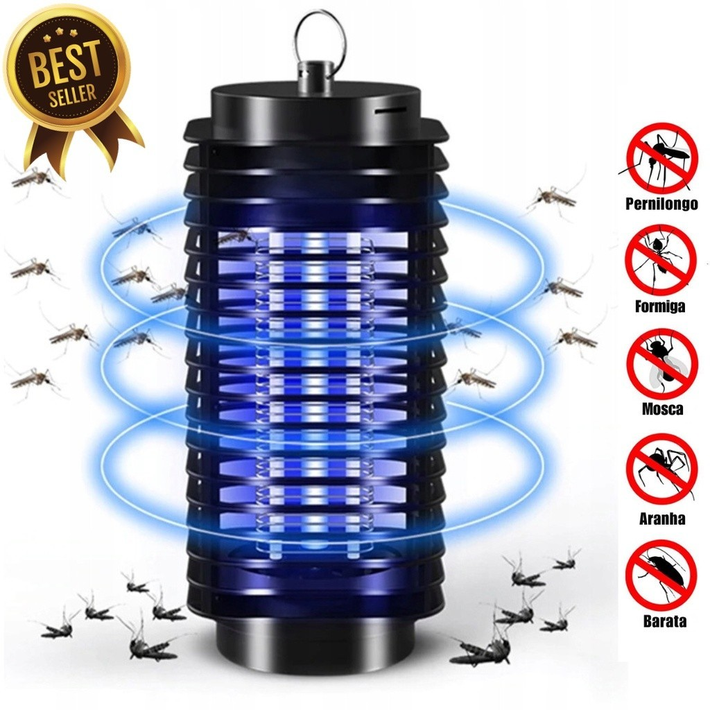 Luz LED Abajur Mata Insetos Bivolt - Armadilha Elétrica Segura e Ecológica para seu Ambiente